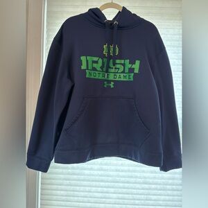 Under Armour Men's Navy and Green Notre Dame Sweater